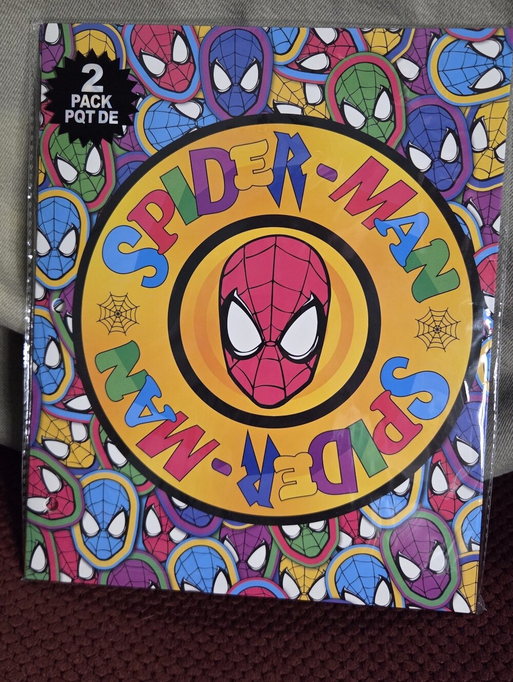Marvel Spider-Man 2 Pack Pocket Folders New Sealed Colorful School Supplies